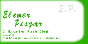 elemer piszar business card