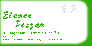 elemer piszar business card